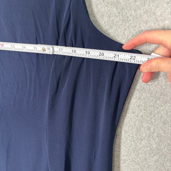 Joan Rivers Dress XL Navy Knee Knit Slinky Stretch Capsule Career Church Office - Picture 6 of 13